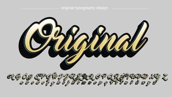 geel 3d handgeschreven artistiek lettertype vector