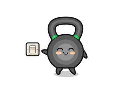 cartoon kettlebell doet het licht uit vector