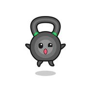 kettlebell-personage springt gebaar vector