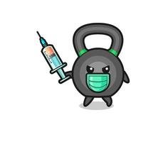 illustratie van de kettlebell om het virus te bestrijden vector