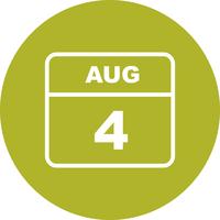 4 augustus Datum op een dagkalender vector