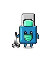 chirurg flash drive usb mascotte karakter vector