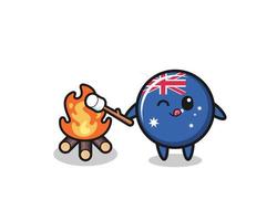 Australische vlag karakter brandt marshmallow vector