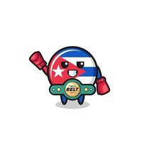 Cuba vlag bokser mascotte karakter vector