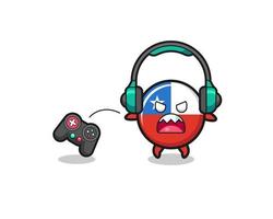 Chili vlag gamer mascotte is boos vector