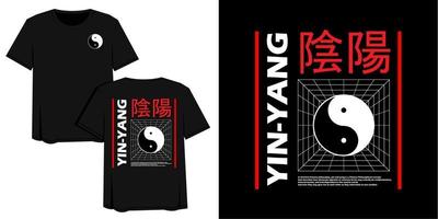 streetwear grafisch ontwerp vectorillustratie van yin en yang china vector