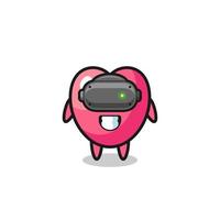 schattig hartsymbool met vr-headset vector