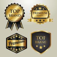 set van gouden badge topmerk vector