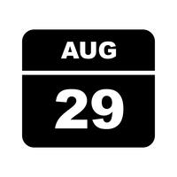 29 augustus Datum op een eendaagse kalender vector