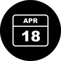 18 april Datum op een eendaagse kalender vector