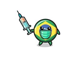 illustratie van de vlag van brazilië om het virus te bestrijden vector