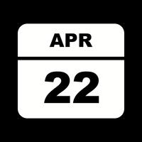 22 april Date on a Single Day Calendar vector