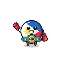 filippijnen vlag bokser mascotte karakter vector