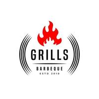 logosjabloon voor een restaurant dat gebakken goederen verkoopt. deze logo-afbeelding is een grilltool vector