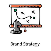 branding strategie icoon in de hand getekend ontwerp vector