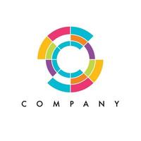 letter c kleurrijke creatieve logo concept sjabloon, vectorillustratie vector