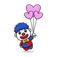 schattige clown mascotte cartoon icoon. kawaii mascotte karakter illustratie voor sticker, poster, animatie, kinderboek of ander digitaal en gedrukt product vector