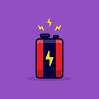 vierkante batterij met elektriciteit cartoon icoon illustratie vector