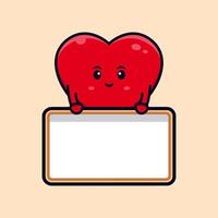 schattig hart karakter cartoon mascot.kawaii mascotte karakter illustratie voor sticker, poster, animatie, kinderboek of ander digitaal en gedrukt product vector