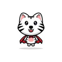 schattige witte tijger mascotte cartoon icoon. kawaii mascotte karakter illustratie voor sticker, poster, animatie, kinderboek of ander digitaal en gedrukt product vector