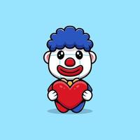 schattige clown mascotte cartoon icoon. kawaii mascotte karakter illustratie voor sticker, poster, animatie, kinderboek of ander digitaal en gedrukt product vector