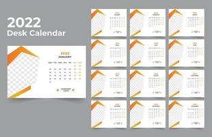 2022 bureaukalender planner .week start op maandag. sjabloon voor jaarkalender 2022. vector