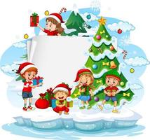 lege banner met kinderen in kerstthema vector