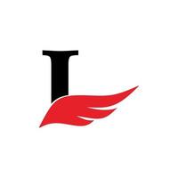 eerste letter l-logo en vleugels-symbool. vleugels ontwerpelement, eerste letter l logo pictogram, eerste logo sjabloon vector
