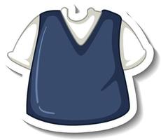 overhemd met blauw vest op witte achtergrond vector