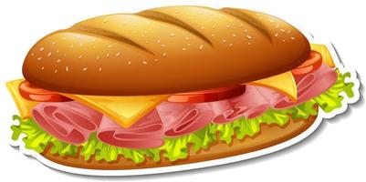 sandwich ham en kaas op witte achtergrond vector