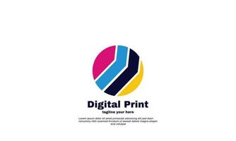 voorraad vector abstracte digitale print logo ontwerpsjabloon
