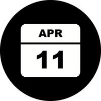 11 april Datum op een eendaagse kalender vector