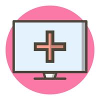 Online medische hulp pictogram ontwerp vector