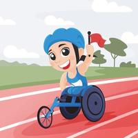 paralympische atleet in het stadion vector