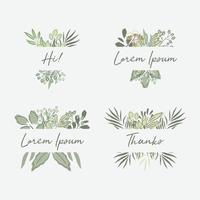 hand tekenen botanisch groen grens badge vector