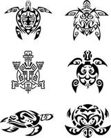 schildpad tattoo set vector