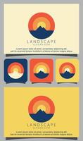 landschap logo ontwerp vector