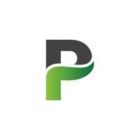 letter p alfabet natuurlijke groene pictogrammen blad logo vector