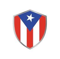 vlag van puerto rico met zilveren frame vector