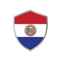 vlag van paraguay met zilveren frame vector