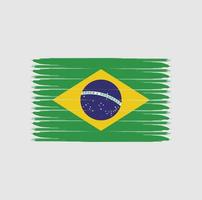 vlag van brazilië met grunge-stijl vector