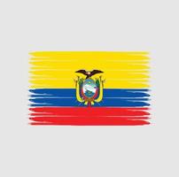 vlag van ecuador met grunge-stijl vector