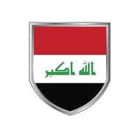 vlag van irak met metalen schildframe vector