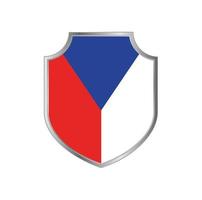vlag van tsjechië met metalen schildframe vector