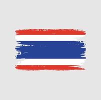 vlag van thailand met penseelstijl vector