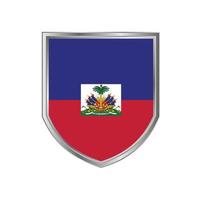 vlag van haïti met metalen schildframe vector