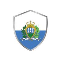 vlag van san marino met zilveren frame vector