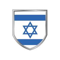 vlag van israël met metalen schildframe vector