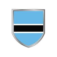 vlag van botswana met metalen schildframe vector