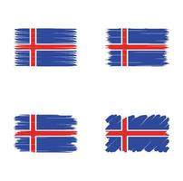 collectie vlag van ijsland vector